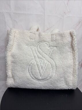 Victoria's Secret White Sherpa Tote Bag